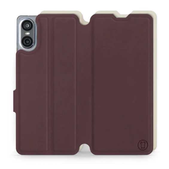 Etui Soft Touch do Sony Xperia 10 VI - wzór Matowy burgund z platyną