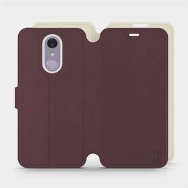 Etui Soft Touch do LG Q7 - wzór Matowy burgund z platyną