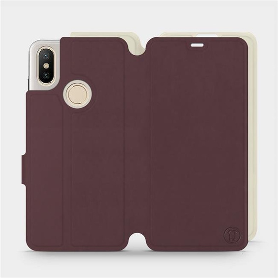 Etui Soft Touch do Xiaomi Mi A2 - wzór Matowy burgund z platyną