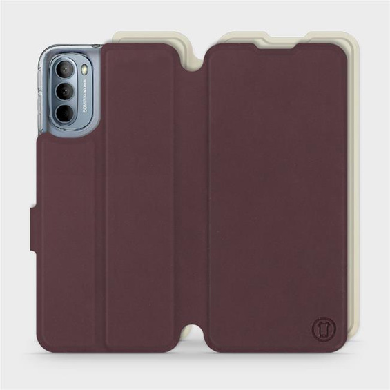 Etui Soft Touch do Motorola Moto G31 - wzór Matowy burgund z platyną