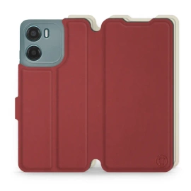 Etui Soft Touch do Motorola Moto E15 - wzór Zachodząca czerwień z platyną