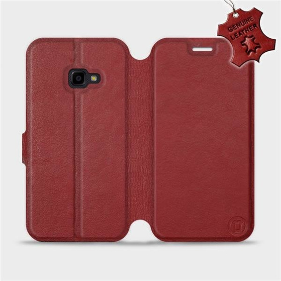 Etui ze skóry naturalnej do Samsung Galaxy Xcover 4 - wzór Dark Red Leather