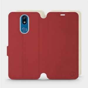 Etui Soft Touch do LG K40 - wzór Zachodząca czerwień z platyną