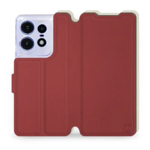 Etui Soft Touch do Motorola Edge 50 Pro - wzór Zachodząca czerwień z platyną