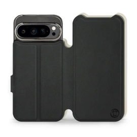 Etui Soft Touch do Google Pixel 9 Pro - wzór Satynowa czerń z platyną