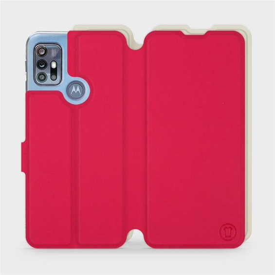 Etui Soft Touch do Motorola Moto G20 - wzór Żywa czerwień z platyną