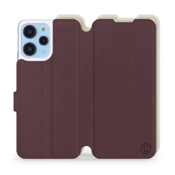 Etui Soft Touch do Xiaomi Redmi 12 - wzór Matowy burgund z platyną