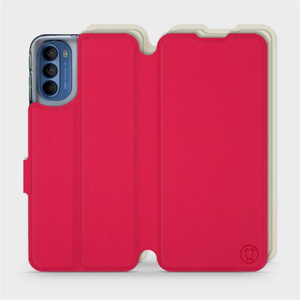 Etui Soft Touch do Motorola Moto G41 - wzór Żywa czerwień z platyną