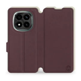 Etui Soft Touch do Xiaomi Redmi Note 14 Pro Plus 5G - wzór Matowy burgund z platyną