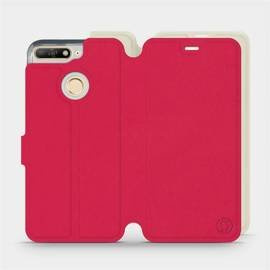 Etui Soft Touch do Huawei Y6 Prime 2018 - wzór Żywa czerwień z platyną