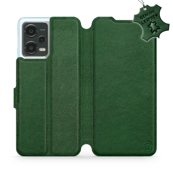 Etui ze skóry naturalnej do Xiaomi POCO X5 5G - wzór Green Leather