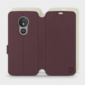 Etui Soft Touch do Motorola Moto G7 Power - wzór Matowy burgund z platyną