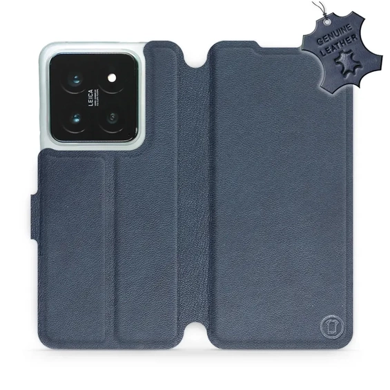 Etui ze skóry naturalnej do Xiaomi 14 Pro - wzór Blue Leather