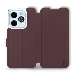 Etui Soft Touch do Infinix Smart 8 - wzór Matowy burgund z platyną