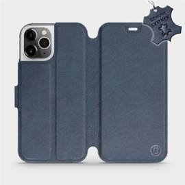 Etui ze skóry naturalnej do Apple iPhone 12 Pro - wzór Blue Leather