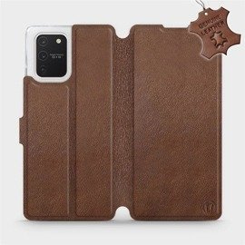 Etui ze skóry naturalnej do Samsung Galaxy S10 Lite - wzór Brown Leather