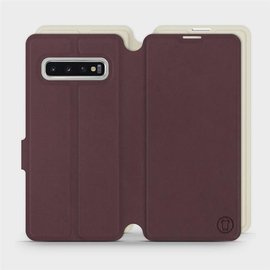Etui Soft Touch do Samsung Galaxy S10 - wzór Matowy burgund z platyną