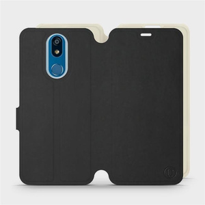 Etui Soft Touch do LG K40 - wzór Satynowa czerń z platyną