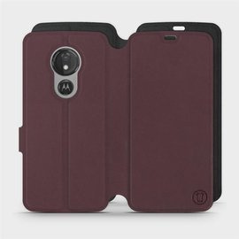 Etui Soft Touch do Motorola Moto G7 Power - wzór Matowy burgund z czernią