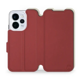 Etui Soft Touch do OPPO Reno 15 pro - wzór Zachodząca czerwień z platyną