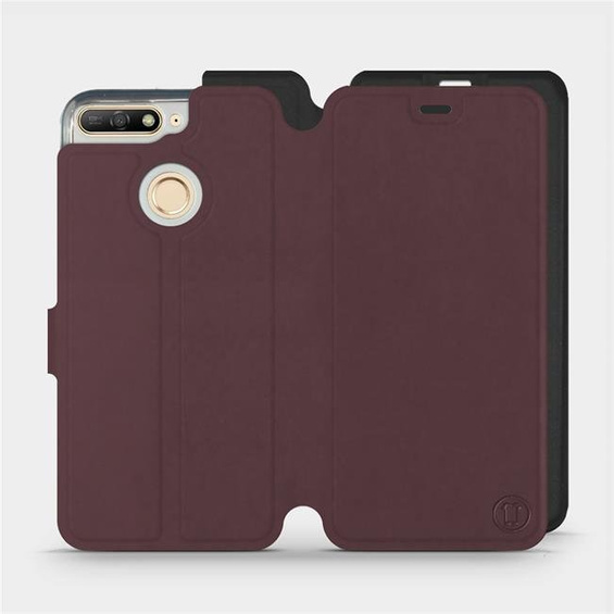 Etui Soft Touch do Huawei Honor 7A - wzór Matowy burgund z czernią