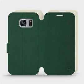 Etui Soft Touch do Samsung Galaxy S7 Edge - wzór Miejska zieleń z platyną