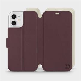 Etui Soft Touch do Apple iPhone 12 - wzór Matowy burgund z platyną