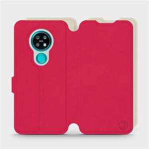 Etui Soft Touch do Nokia 7.2 - wzór Żywa czerwień z platyną