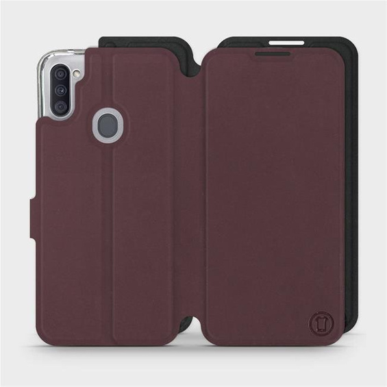 Etui Soft Touch do Samsung Galaxy M11 - wzór Matowy burgund z czernią