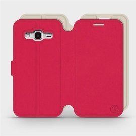 Etui Soft Touch do Samsung Galaxy J3 2016 - wzór Żywa czerwień z platyną