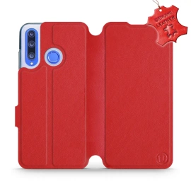Etui ze skóry naturalnej do Huawei Honor 20 Lite - wzór Red Leather
