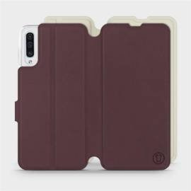 Etui Soft Touch do Samsung Galaxy A70 - wzór Matowy burgund z platyną