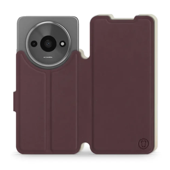 Etui Soft Touch do Xiaomi Redmi A3 - wzór Matowy burgund z platyną