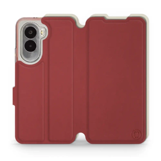 Etui Soft Touch do Xiaomi POCO M7 - wzór Zachodząca czerwień z platyną