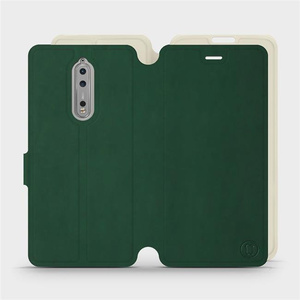 Etui Soft Touch do Nokia 8 - wzór Miejska zieleń z platyną