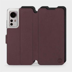 Etui Soft Touch do Xiaomi 12 - wzór Matowy burgund z czernią