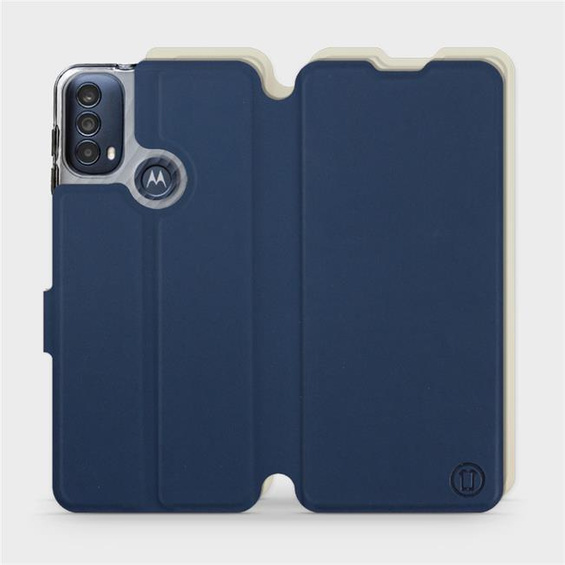 Etui Soft Touch do Motorola Moto E30 - wzór Głęboki granat z platyną