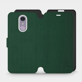 Etui Soft Touch do LG Q7 - wzór Miejska zieleń z czernią