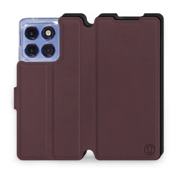 Etui Soft Touch do Motorola Edge 60 Pro - wzór Matowy burgund z czernią