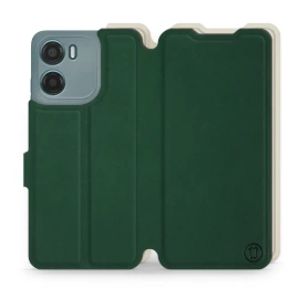 Etui Soft Touch do Motorola Moto E15 - wzór Miejska zieleń z platyną