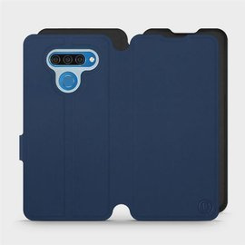 Etui Soft Touch do LG Q60 - wzór Głęboki granat z czernią