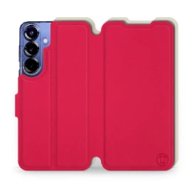 Etui Soft Touch do Samsung Galaxy S25 Plus - wzór Żywa czerwień z platyną