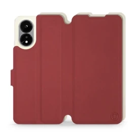 Etui Soft Touch do OPPO A38 - wzór Zachodząca czerwień z platyną