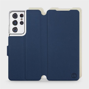 Etui Soft Touch do Samsung Galaxy S21 Ultra - wzór Głęboki granat z platyną