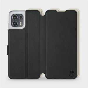 Etui Soft Touch do Motorola Edge 20 Lite - wzór Satynowa czerń z platyną