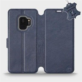 Etui ze skóry naturalnej do Samsung Galaxy S9 - wzór Blue Leather