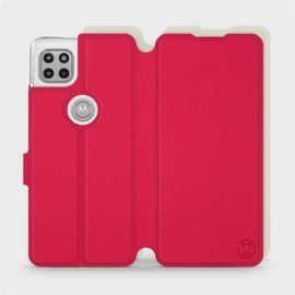 Etui Soft Touch do Motorola Moto G 5G - wzór Żywa czerwień z platyną
