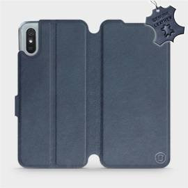 Etui ze skóry naturalnej do Xiaomi Redmi 9A - wzór Blue Leather