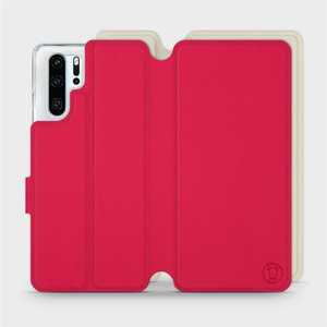 Etui Soft Touch do Huawei P30 Pro - wzór Żywa czerwień z platyną