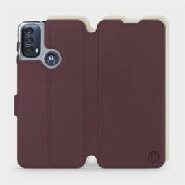 Etui Soft Touch do Motorola Moto E40 - wzór Matowy burgund z platyną